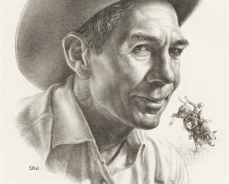 45: Charles Banks Wilson (1918-2013) "Bullrider" Lithograph