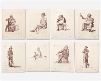 48: George Caleb Bingham (After) 8 Character Sketch Prints