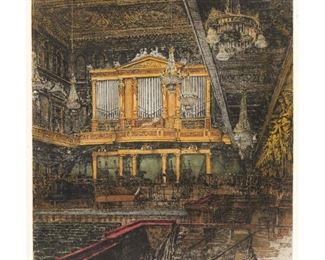 57: Luigi Kasimir (1881-1962) Etching, Vienna Concert Hall