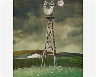 63: Ray Swanson (1937-2004) "Heavy Skies" Oil on Board