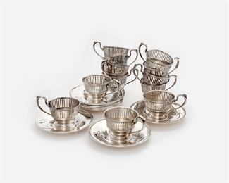 70: Sterling Demitasse Set for Twelve, 21.9 ozt