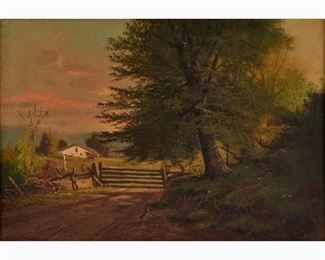 72: William McKendree Snyder (1848-1930) Oil, Indiana Farm