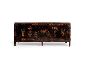 80: Antique Chinese Lacquered Storage Chest