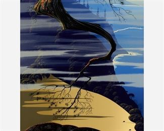 89: Eyvind Earle "Sea Cliffs & Pine" Serigraph