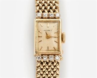 94: Vintage Jaccard's 14k Gold & Diamond Ladies' Wristwatch