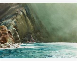 102: James Hamil (b. 1937) Watercolor Coastal Scene