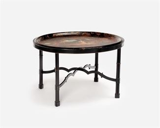 105: Regency Style Painted Tole Tray Table on Stand