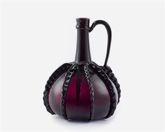 106: Unusual Antique Amethyst Glass Jug