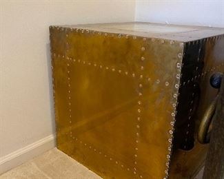 Sarreid Brass Block side table