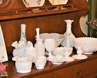 Nice collection of milk glass.
