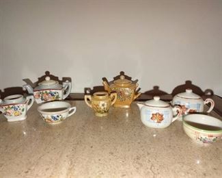 Made in Japan Miniature Ceramic Tea Sets Multiple Pieces Chipped or Missing
