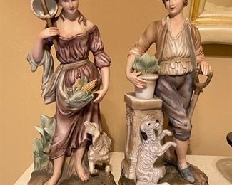 "Girl with Lamb" and "Boy with Dog" by Andrea by Sadek