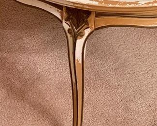 Vintage Kozak Studios Hand Painted Glass Top Coffee Table - Mid Century