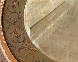 Vintage Kozak Studios Hand Painted Glass Top Coffee Table - Mid Century