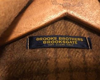 Label inside Men's Brooks Brother Wool Car Coat