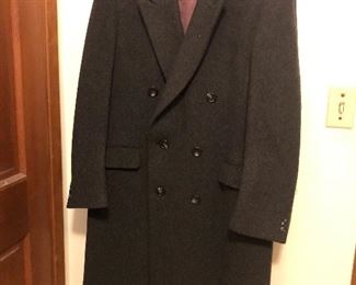 Men's Grey Wool and Cashmere Double Breasted Over Coat (Justin Cross The Bon/Macy's)