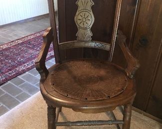 Eastlake Style Chair with Leather Seat