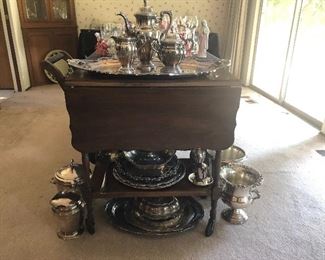 Silverplate and Tea Cart