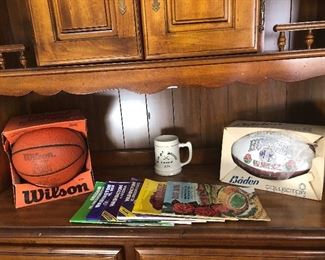 Rose Bowl Commerative Football, Wilson Baketball, UW and Rose Bowl Gameday programs