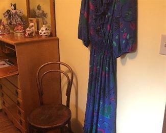 Bent Wood Chair, Dress, East Lake Style Drop Leaf Cabinet