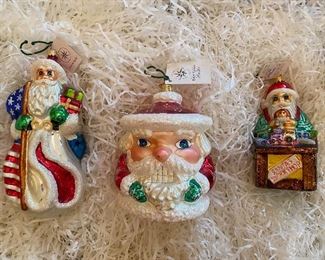 Christopher Radko
34)”Stars and Stripes Santa” 58.  SOLD
35)”Nutcracker Crunch Santa” 125.
36) Santa’s workshop  45.