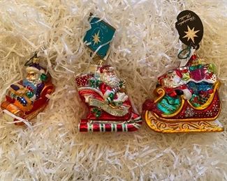 Christopher Radko
43)Small sleigh w/Santa  36.
44)”Candy Ride Greetings” 
45)”Dutiful Driven” 68.