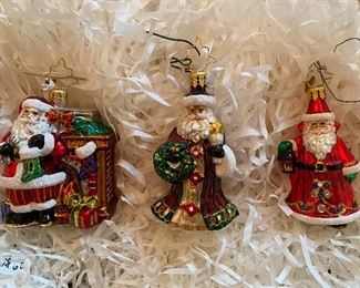 Christopher Radko Little Gems:                                                            68) Santa/fireplace   28.                                                                          69) "Guiding Light"  28.     SOLD                                                                 
70) "Scarlet Enchantment" signed 2003   28.  SOLD