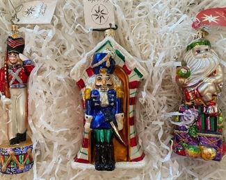 Christopher Radko:                                                                        112)" Holiday Corps"signed by artist    48.         
113)"Starlight Guardian"  48.                                              114)"Sweetly Seated" 48.