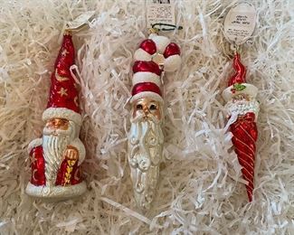 Christopher Radko:                                                                         
107) Wizard Santa  60.                                        
108)"St.Peppermint"  50.                                                    109)"Ruby Twist" 38. SOLD