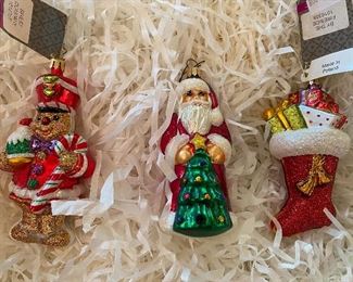 Christopher Radko                                                             
98)"Sweet Company"  40.                                                          
99)Santa w/tree  36.                                                                  100)"By The Fireside"  40.