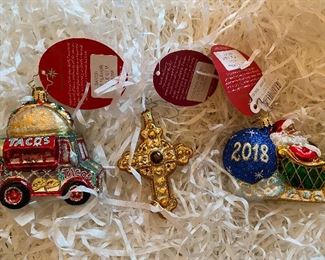 Christopher Radko Little Gems:                                                 87) "Savor the Flavor"    30.  SOLD                                              88)"Golden Rood"    28.    SOLD                                                                    89) "No Looking Back"  28.