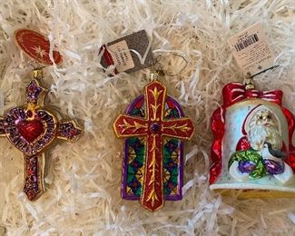 Christopher Radko 
127)”Faith, Hope & Love  55.
128)”Chapel Luminance”  50.
129)”Nick O’Bell”  50.