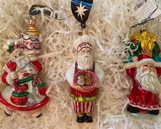 Christopher Radko                                                                   133)" Enticing Icing"  58.                                                                         134) Santa baker  50.  SOLD                                                                            135) "Santa Jubilee"  45.
