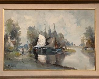 Oil painting by Dutch Impressionist J.Rolands 