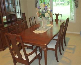 Amish made dining table and six chairs