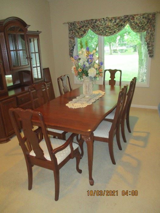 Amish made dining table and six chairs