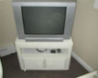 Television and Wicker stand