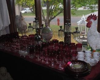Really great glassware including a large collection of ruby flash