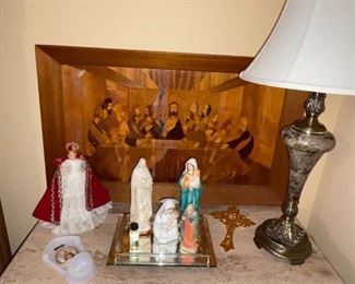 Religious Articles, Including Hand Made Wood Last Supper & Vintage Infant of Prague!