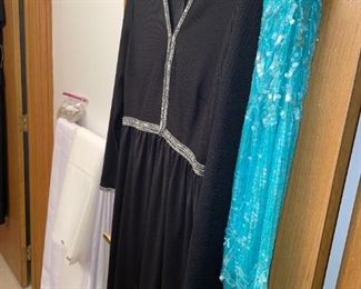 Vintage R & K Knits Maxi Dress & Aqua Sequence Outfit!