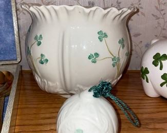 Belleek Christmas Ornament & Belleek Basket Vase!