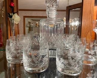 Luminarc France Crystal Whiskey Decanter & Irish Glasses!
