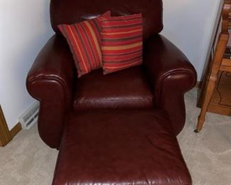 Art Van Brown Leather Couch, Loveseat & Chair/Ottoman!