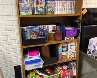 DVD's, CD's VHS (Shirley Temple!) & Bookshelf!