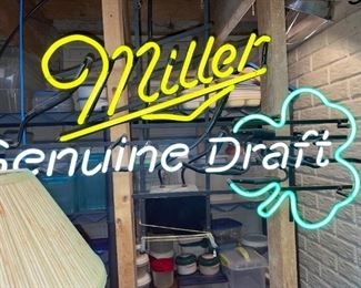 Miller Genuine Draft Neon w/Shamrock!
