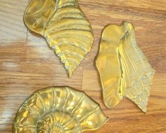 Retro Hanging Brass Seashells!