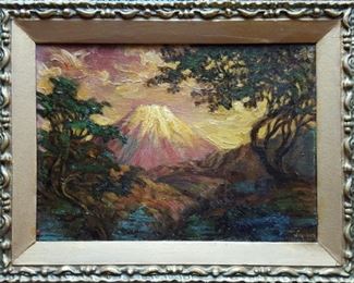 Mount Fuji 1921 Original Oil by Sztriha!