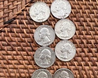 Lot of 10 1963 Washington Quarters
Ungraded Circulated Coins
2 lots available $50 per lot of 10
90% silver