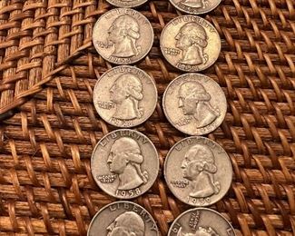 Lot of 10 1958 Washington Quarters
Ungraded Circulated Coins
1 lot available $55 per  lot of 10
90% silver