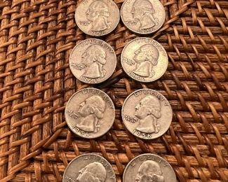 Lot of 8 1956 Washington Quarters
Ungraded Circulated Coins
1 lot available $44 per lot of 8
90% silver